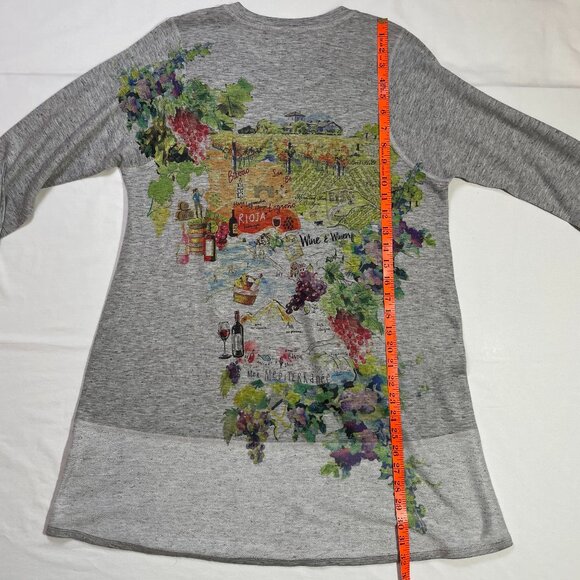 Inoah Winery Graphic Round Neck Jersey Tunic Elbow Sleeves Size L - Picture 9 of 13